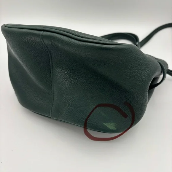 Ralph Lauren Dark Green ID small leather tote/crossbody Bag with Gold Accents - Picture 6 of 8